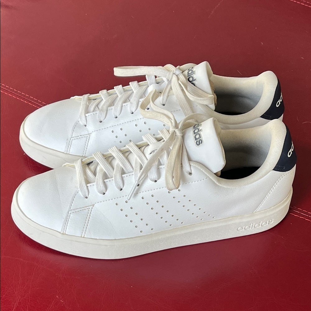 Adidas Advantage 2.0 Size 9 White Navy Blue Casual Cloudfoam Sneakers
